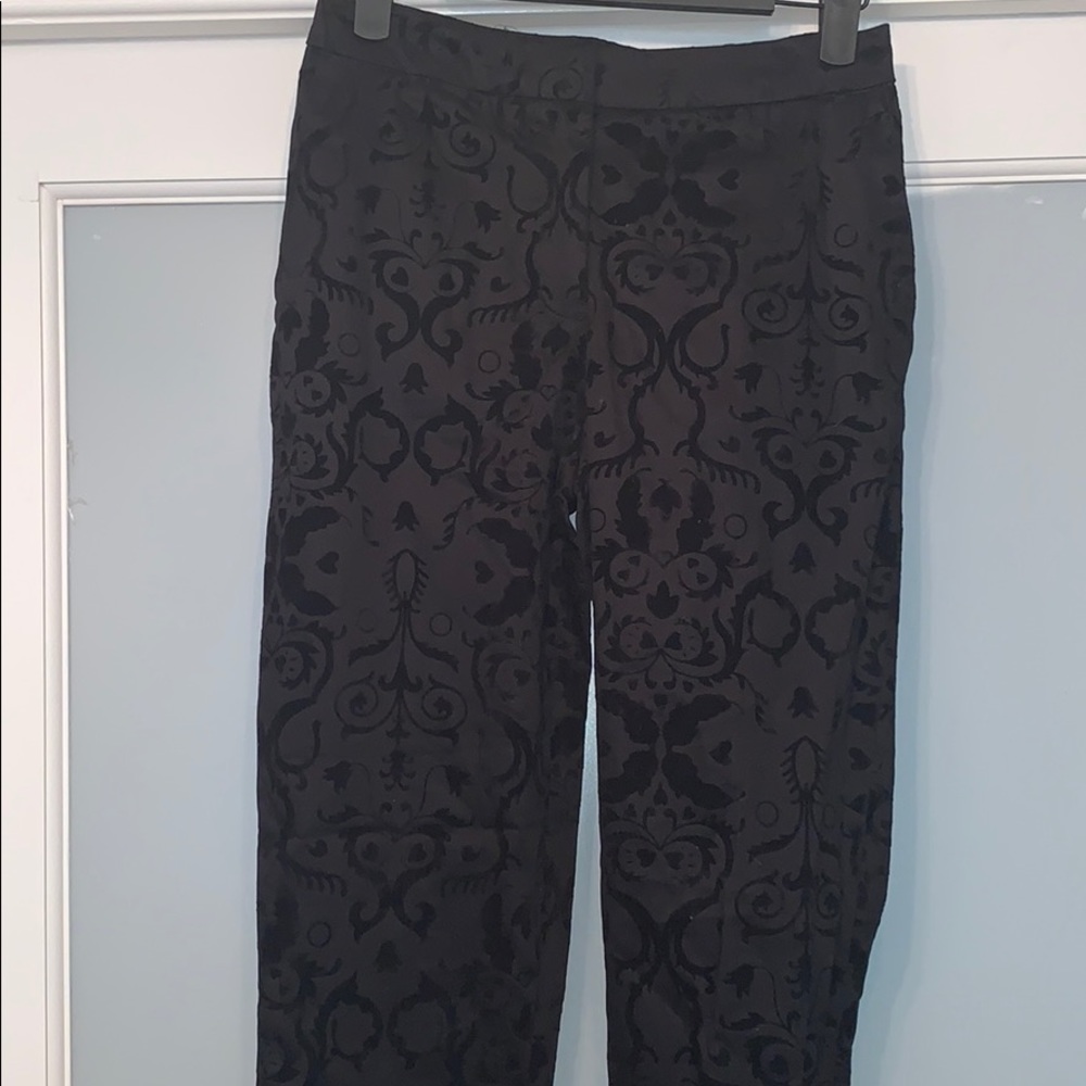Black chinos with velvet designs never worn